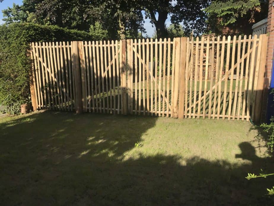 Staketenzauntor Kastanie doppelt 120 cm hoch – Bild 6