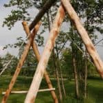 Schaukel Kastanienpfähle / Kastanienpfosten / Kastanienholz für Schaukel - Holzschaukel