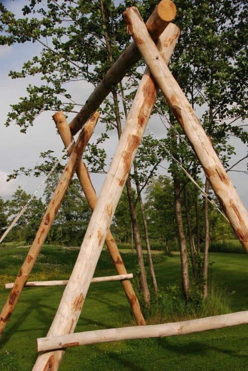 Schaukel Kastanienpfähle / Kastanienpfosten / Kastanienholz für Schaukel - Holzschaukel