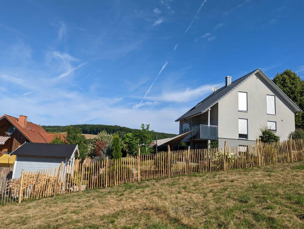 Staketenzaun 120 cm Höhe, 6 cm Lattenabstand