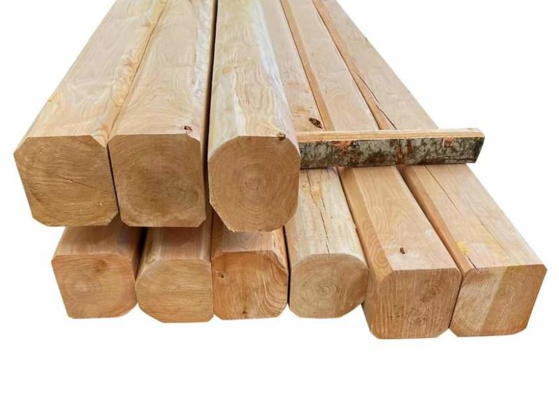 Holzbalken gehobelt abgerundet Edelkastanie Kastanie