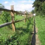 Post & Rail kastanjehout, 2-niveau kwartronde railen en halfronde posten