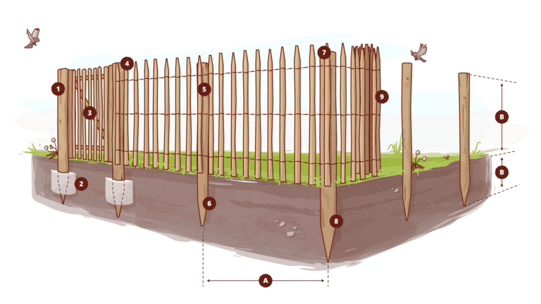Tegning kastanjehegn installering