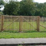 Double portail français en rondins 150 cm de hauteur