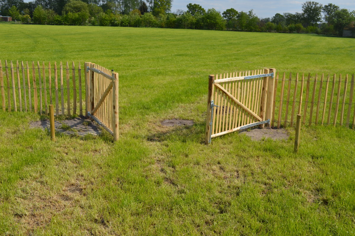 Portail français rondins châtaignier double 100 cm hauteur - Image 5
