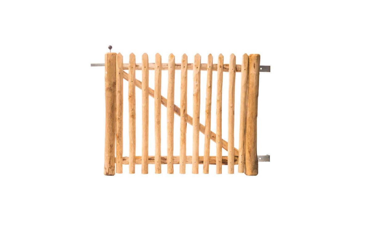 Portail français en rondins 80 cm de hauteur
