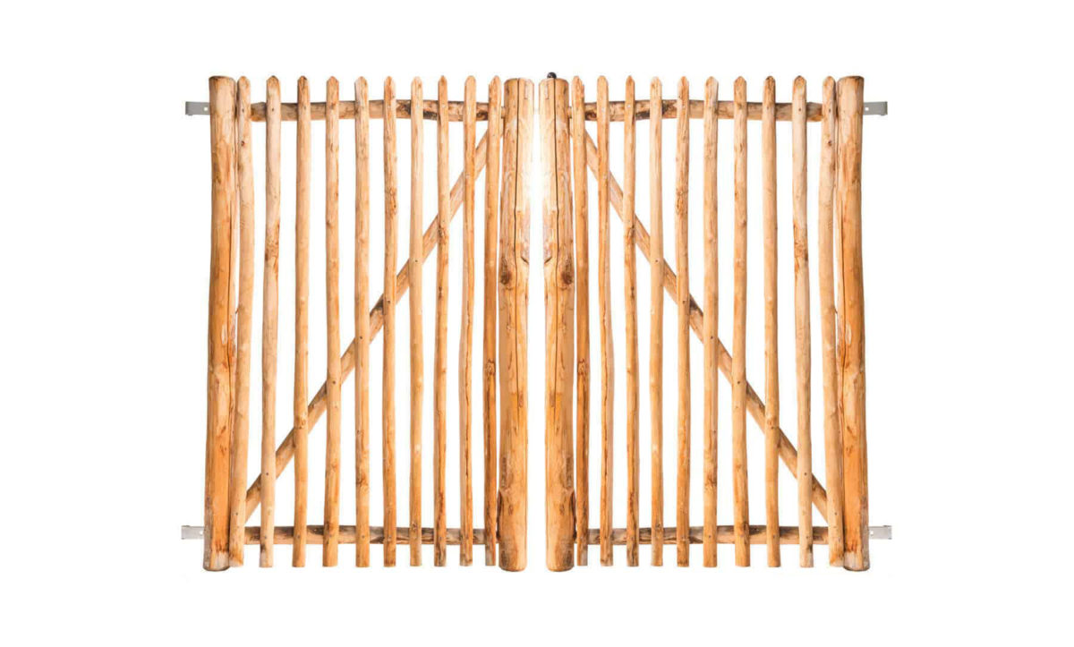 Double portail français en rondins 175 cm de hauteur