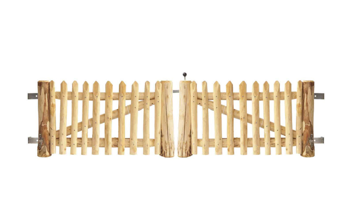 Double portail français en rondins 50 cm de hauteur