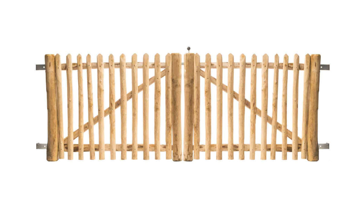 Portail français en rondins double battant 80 cm