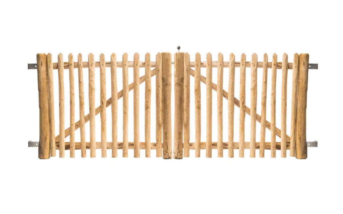 Portail français en rondins double battant 80 cm