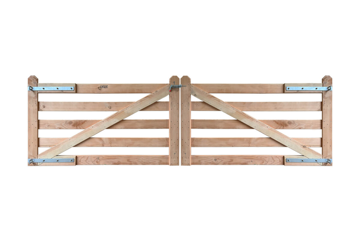 Portail rustique angle 5 planches douglas double arrière