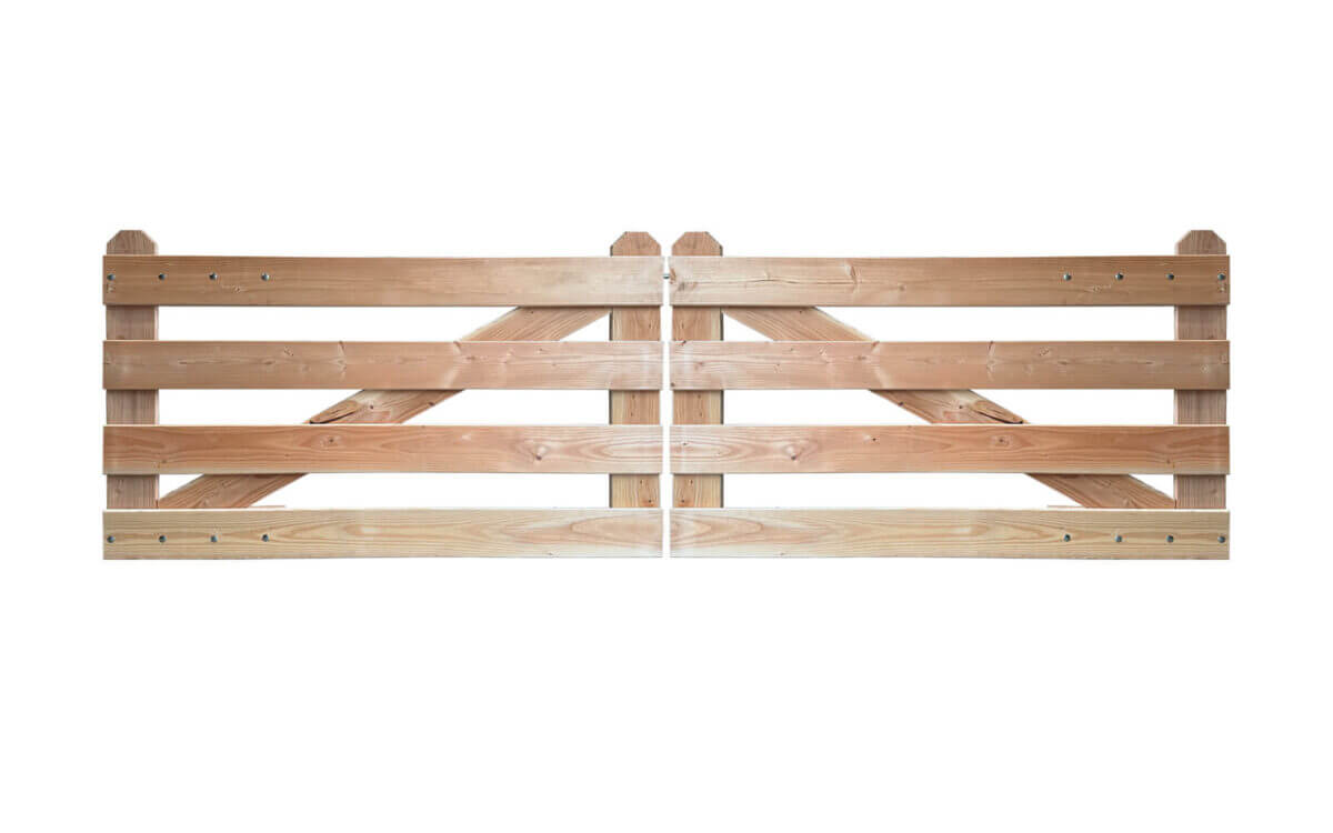 Portail rustique angle 4 planches douglas double
