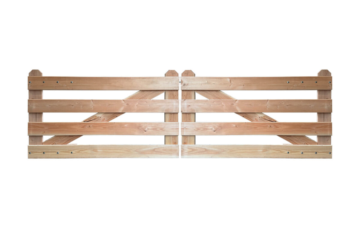 Portail rustique angle 4 planches douglas double