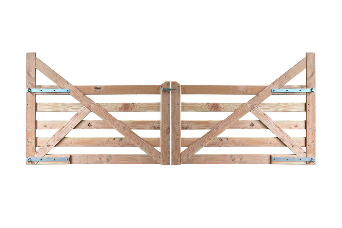 Portail rustique arc 5 planches douglas double