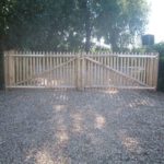 Double portail français en rondins 100 cm de hauteur