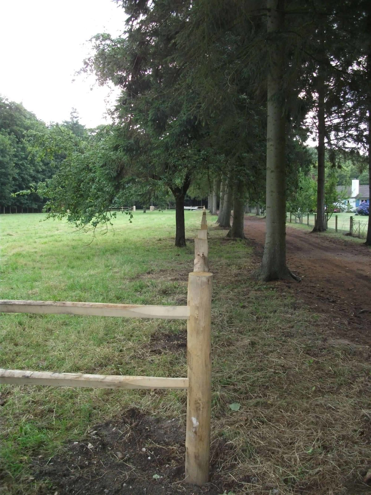 Post de coin en châtaignier 2 niveaux
