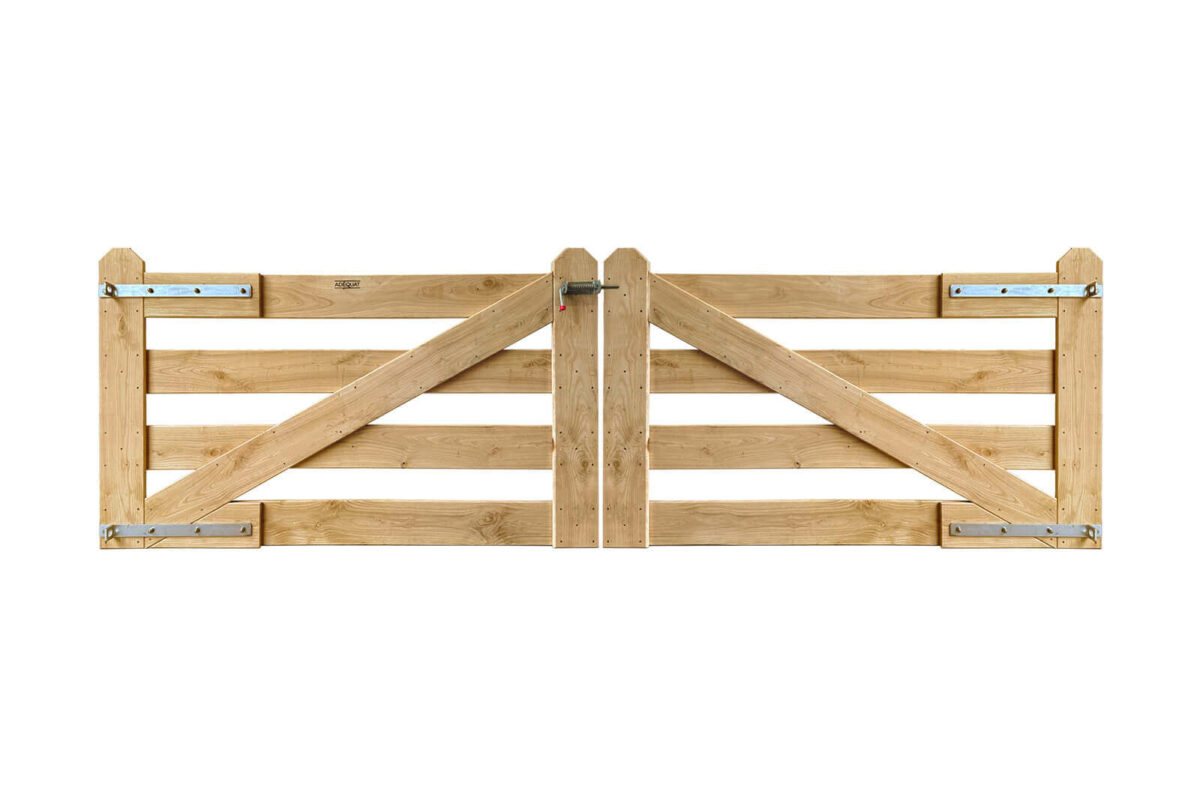 Portail rustique angle 4 planches châtaignier double – Image 2