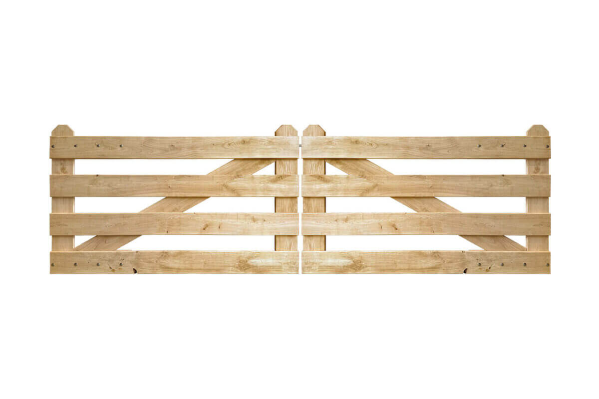 Portail rustique angle 4 planches châtaignier double