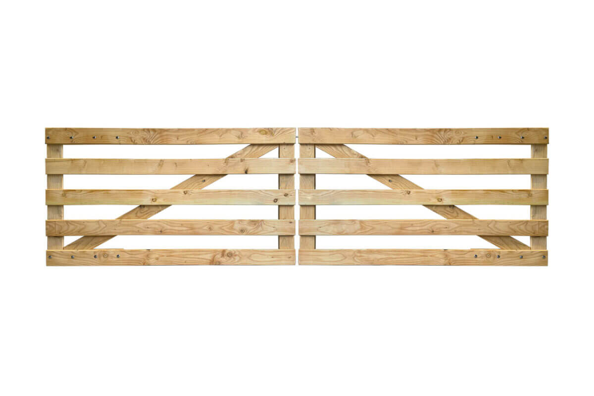 Portail rustique 5 planches châtaignier double