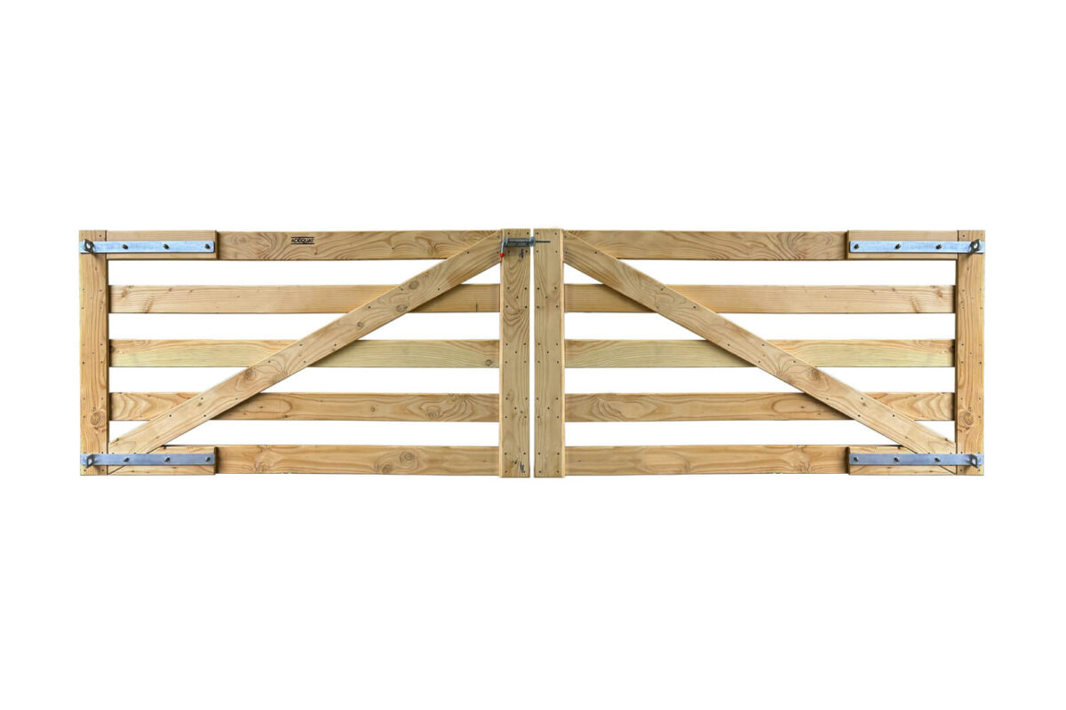 Portail rustique 5 planches châtaignier double – Image 2