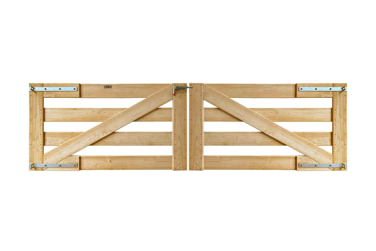 Portail rustique 4 planches châtaignier double – Image 2