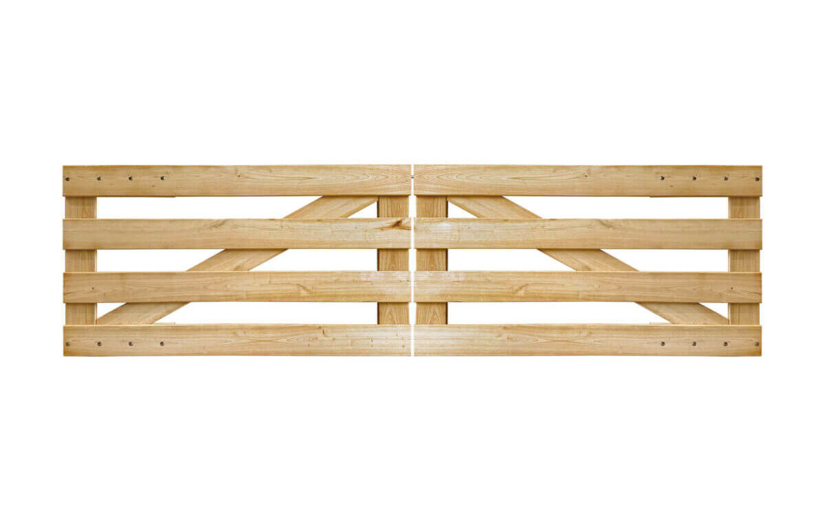 Portail rustique 4 planches châtaignier double