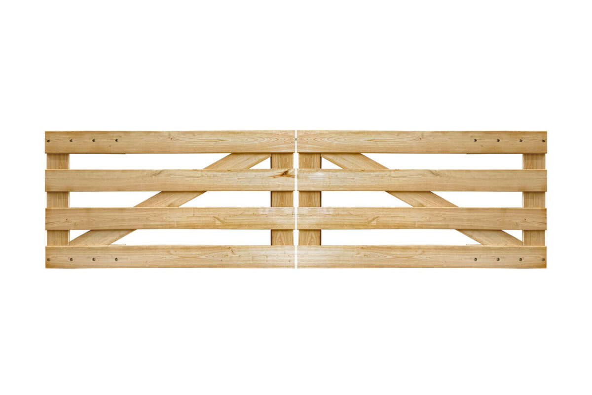 Portail rustique 4 planches châtaignier double