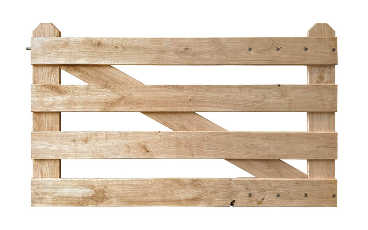 Portail rustique angle 4 planches châtaignier simple