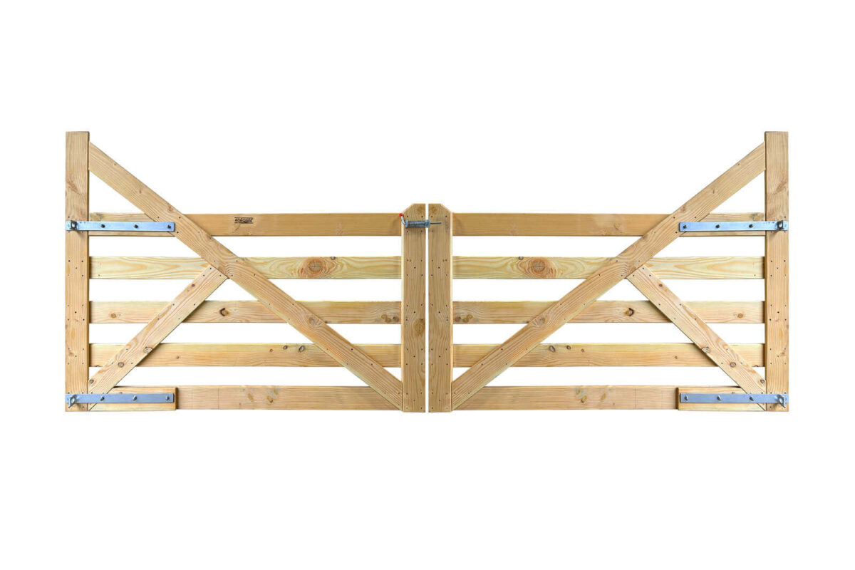 Portail rustique arc 5 planches châtaignier double – Image 2