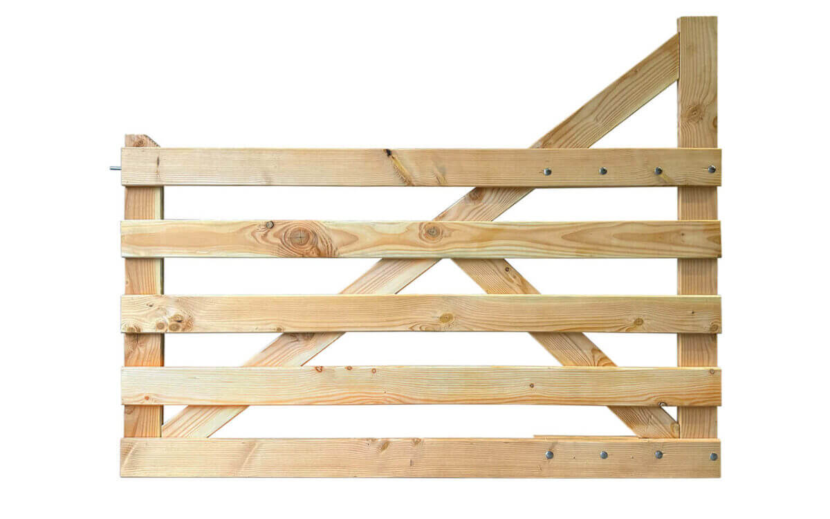 Portail rustique 5 planches châtaignier simple