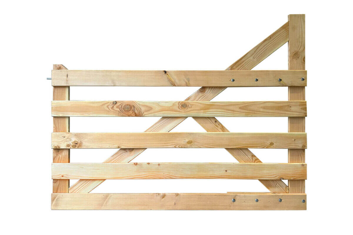 Portail rustique 5 planches châtaignier simple
