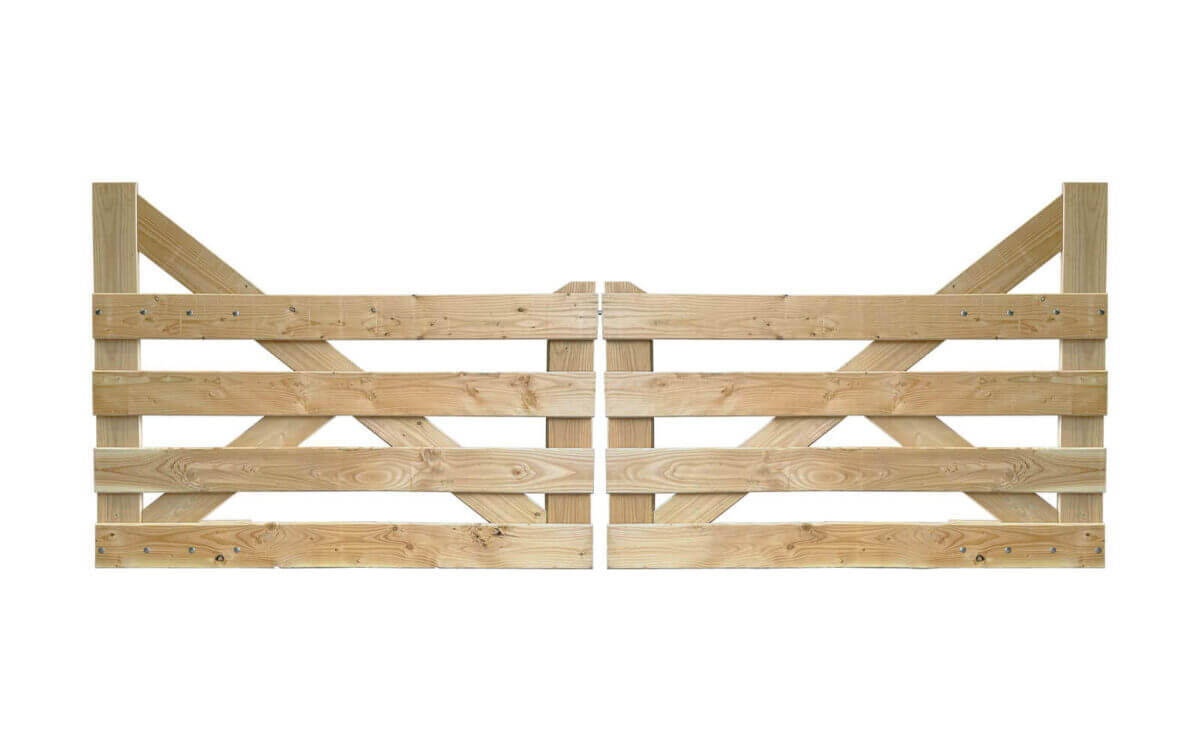 Portail rustique arc 4 planches châtaignier double