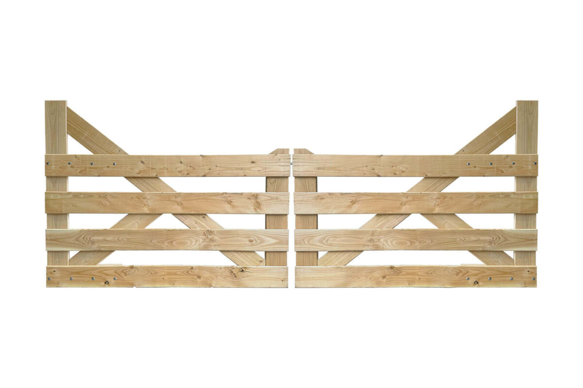Portail rustique arc 4 planches châtaignier double