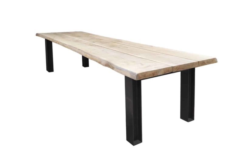 Prachtige dikke eikenhouten tuintafel - Afbeelding 2