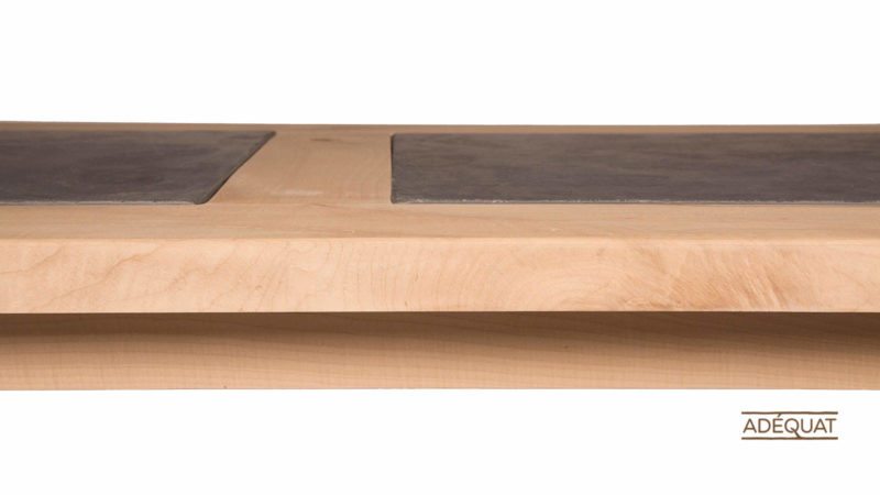 Tafel van essenhout met ingelegde tegels - Afbeelding 4