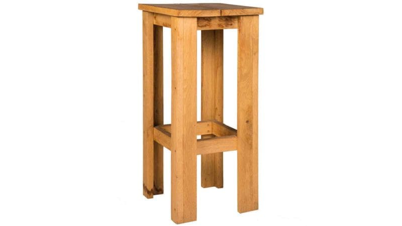 Hoge eikenhouten barkruk