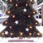 Houten kerstboompjes