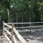 Project Post & Rail 3-niveau kastanje posten halfrond
