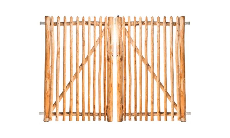 Franse rondhoutpoort dubbel 175 cm hoog