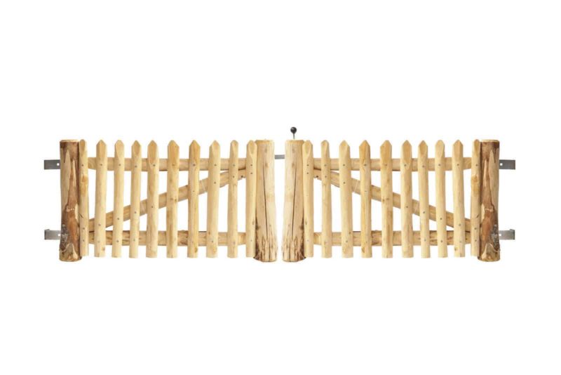 Dubbele Franse rondhoutpoort van 50 cm hoog