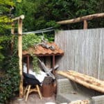 Pergola bouwen kastanjehout palen diameter 10-12 cm| Adéquat