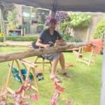 Pergola bouwen kastanjehout palen diameter 10-12 cm | Adéquat