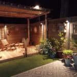 Pergola van kastanje vlonderplanken 12x250 en diverse maten kastanjehout