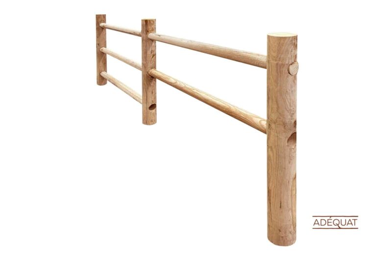 Ronde post 2-niveau - Post en & Rail kastanje cilindrisch gefreesd - Afbeelding 9