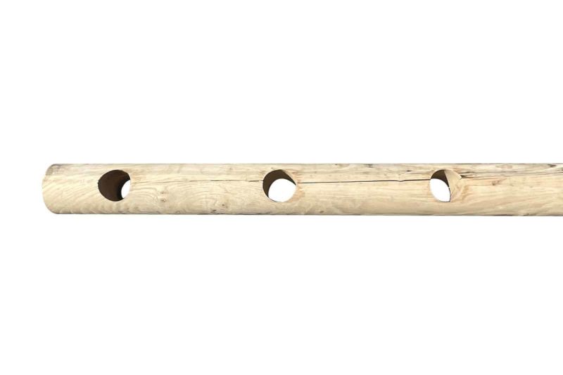 Ronde post 3-niveau - Post en & Rail kastanje cilindrisch gefreesd - Afbeelding 7