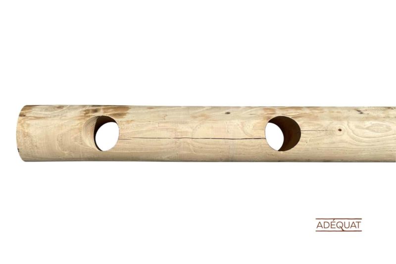 Ronde post 2-niveau - Post en & Rail kastanje cilindrisch gefreesd - Afbeelding 4