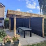 Pergola gemaakt van kastanje palen 13-16 cm en kastanje palen 10-12 cm in diverse afmetingen!