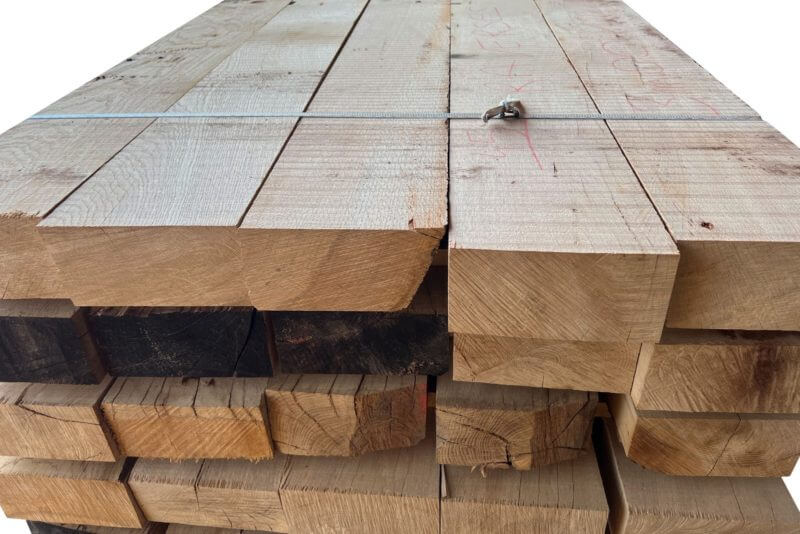 Eiken bielzen 10 x 20 x 300 (cm) - Afbeelding 2