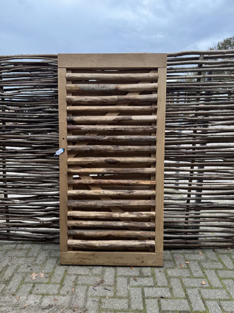 Houten tuinpoort kastanje 90 cm x 180 cm H (68)